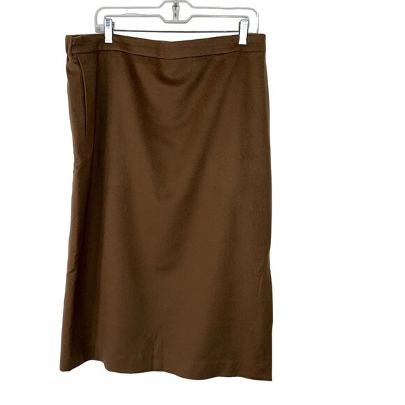 Piacenza Womens Skirt And Vest Suit Size 14 Brown Cashmere Wool Custom Made - Picture 8 of 11